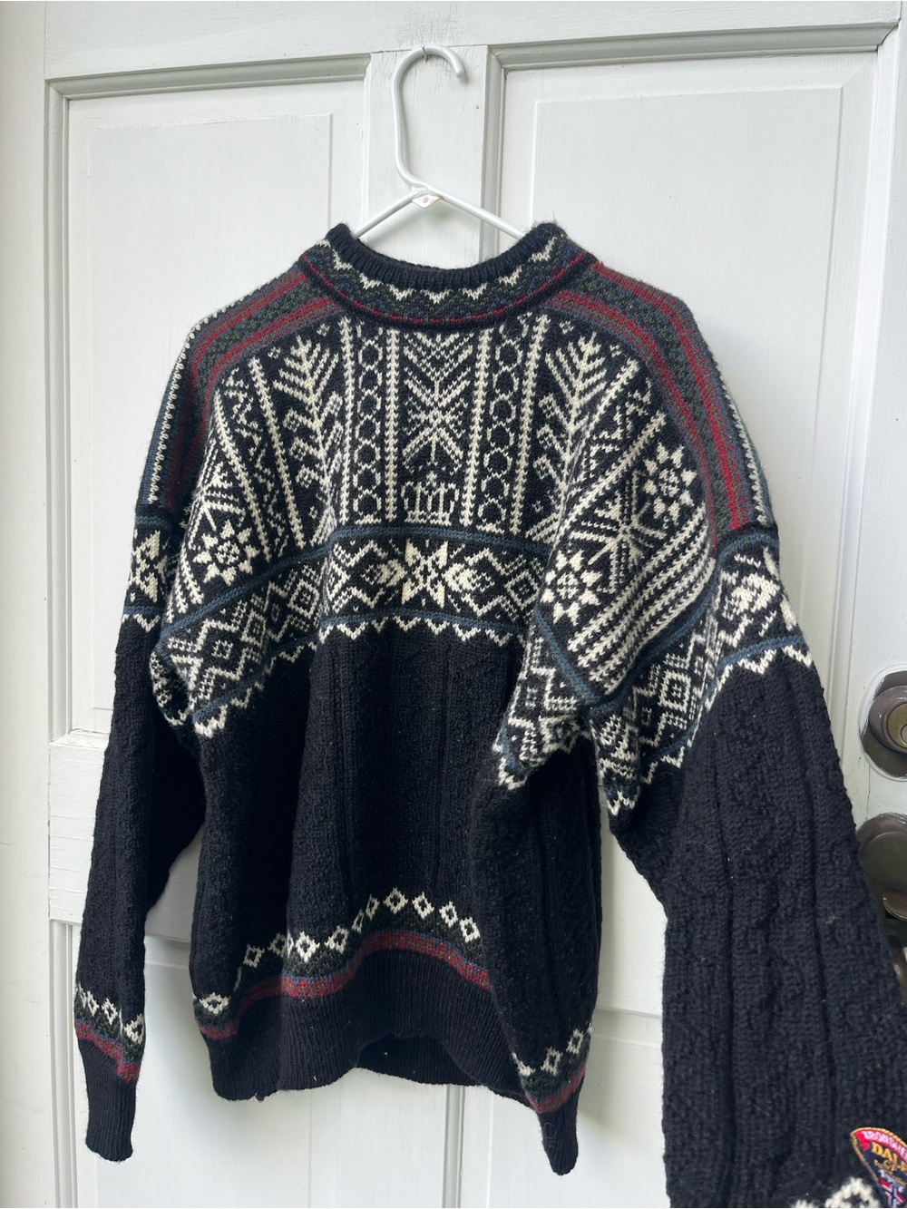 Dale of Norway Black Wool Fair Isle Crewneck